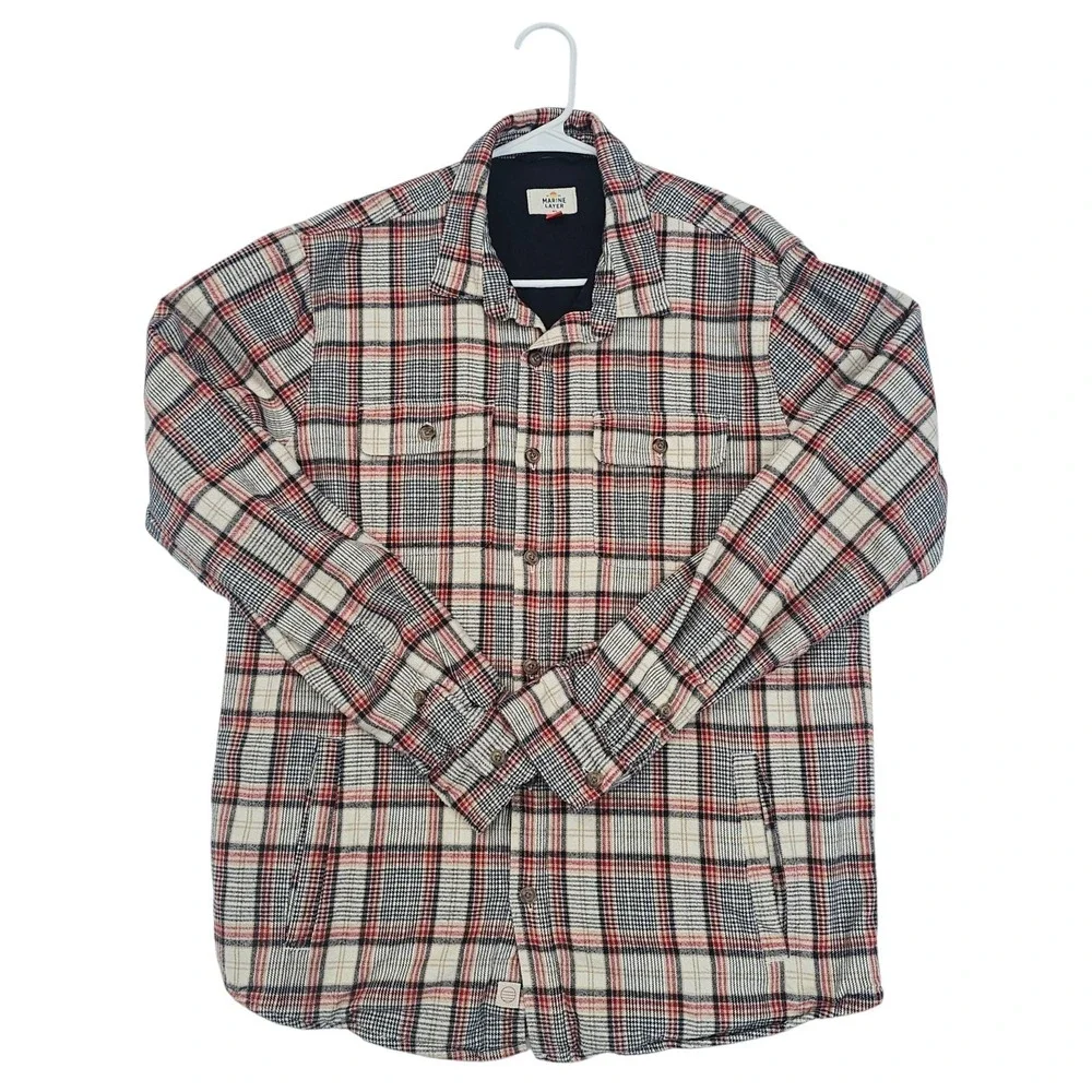 Marine Layer Camping Shirt Flannel Signature Plaid‎ Lined Mens Medium/Large
